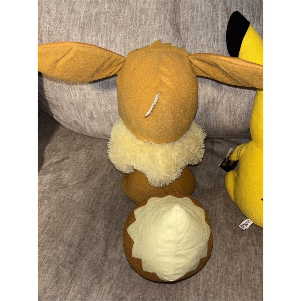 Big 16 Inch Set If 2 Pokemon Plush Pikachu (has Tags) Evee 2014 2022 - Picture 7 of 16